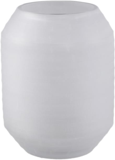 PTMD Malia White Glass Vase Round Stripe Cutting M