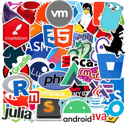 50 programmeur stickers - Stickermix voor laptop, muur, fiets, skateboard, koelkast etc.