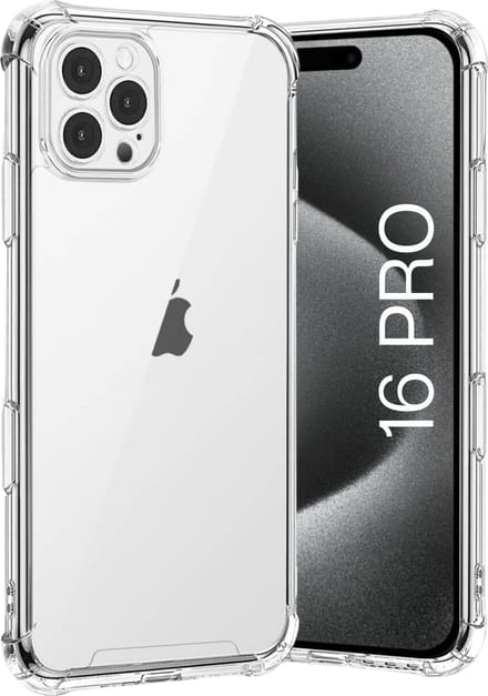 Hoesje voor iphone 16 Pro backcover Shockproof siliconen Transparant