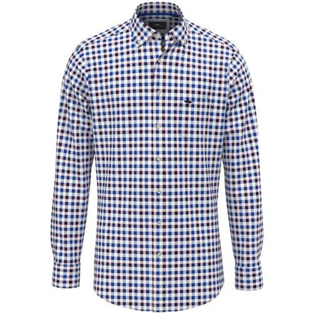 Fynch-Hatton Overhemd Classic Combi Check Strong Blue / male