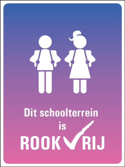 Rookvrij schoolplein sticker 400 x 300 mm