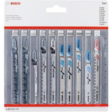 Bosch Accessories 2607011171 Decoupeerzaagbladenset All in One, 10-delig 10 stuk(s)