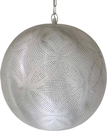 Safaary - Oosterse Hanglamp Zilver Neza Ø 40 x 44cm