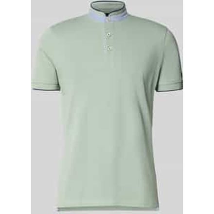 Regular fit poloshirt van puur katoen met opstaande kraag