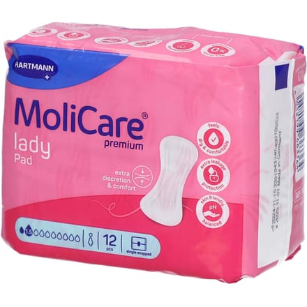 Hartmann molicare premium lady pads 1.5 druppels - 1 pak van 12 stks