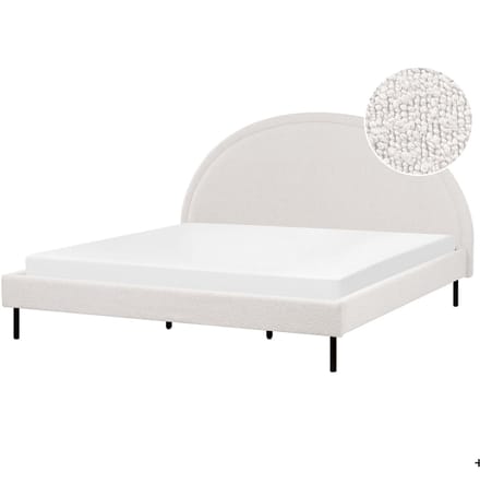 MARGUT - Bed - Wit - 180 x 200 cm - Bouclé
