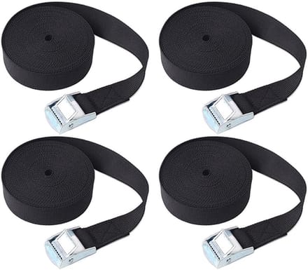 Spanbanden Set - Lashing Straps - Vracht Beveiligen - Zinklegering Gesp - 1m x 25mm - Zwart