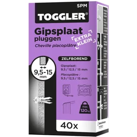 Toggler Gipsplaatplug Sp-mini Kunststof - Diam. 6 Mm - 40 Stuks