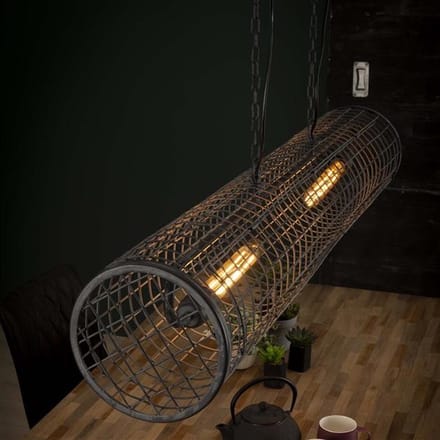 Dimehouse Industriële Hanglamp Roan 2-lichts Cilinder 2-lichts - Slate grey - Industrieel