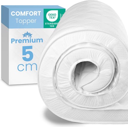 ELONEO Comfortschuim Matras Topper 100x200 cm - 6 cm Dik, Ademende Toppermatras voor Traditionele en Boxspring Bedden