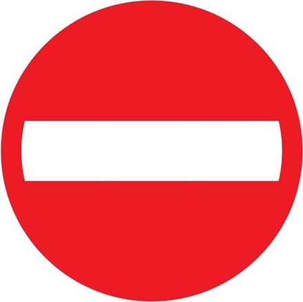 Pickup bord rond diameter 18 cm - Verboden doorgang