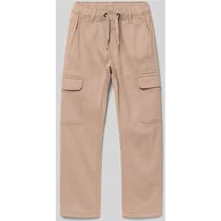 Slim fit cargobroek van gevoerde katoenmix
