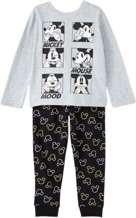 Mickey Mouse pyjama - maat 92 - Mickey Mouse pyama - grijs met zwart