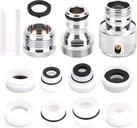 3-Pack Kraanadapter Set voor Tuinslang, Afwasmachine en Wasmachine - Geschikt voor Keuken, Badkamer en Dierbad