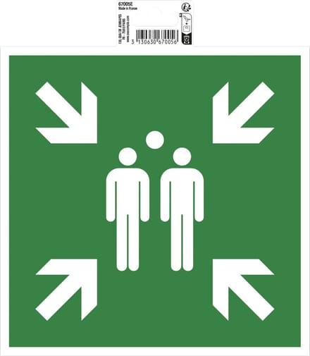 Exacompta Zelfklevend bord verzamelpunt 20cm - Groen - 67005E