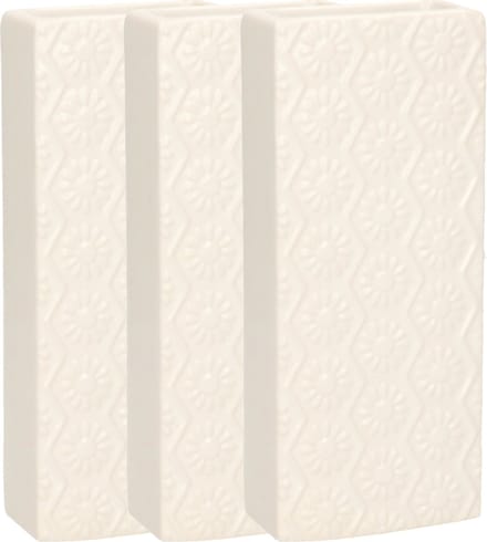 Gerimport Waterverdamper - 3x - creme wit - keramiek - 400 ml - radiatorbak luchtbevochtiger - 7,4 x 17,7 cm
