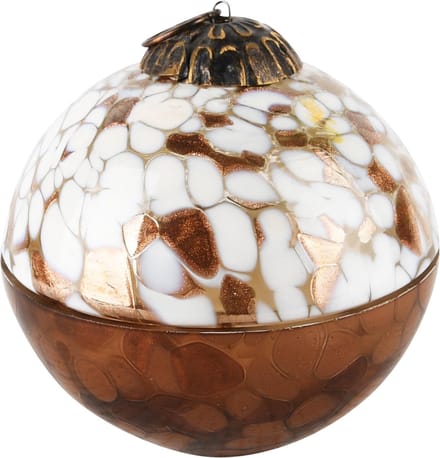 Dekoratief | Kerstbal geurkaars 'Bronze' parf. Chocolate, glas/wax, 9x9x10cm | A248022
