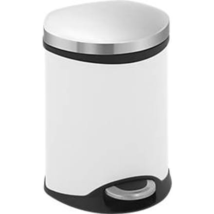EKO - Shell Bin pedaalemmer 6 liter - Steel Plastic - wit, mat RVS - Prullenbak