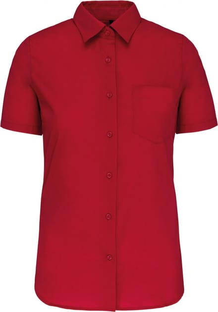 Kariban Dames Poplin Blouse Korte Mouwen K544 - Classic Red - L