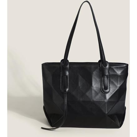 Damestas Handtas Schoudertas Geometrische Ruitjes Tas Pendeltas Dames black