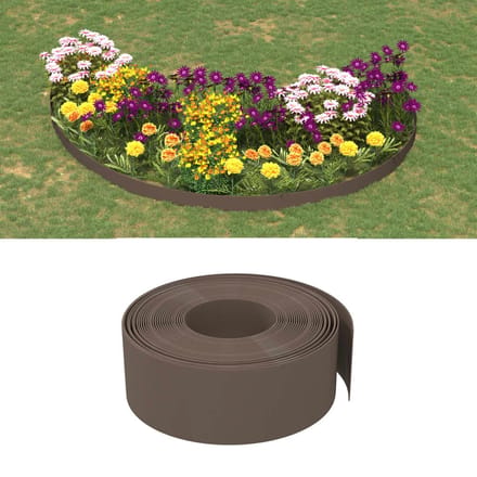 vidaXL - Tuinranden - 4 - st - 10 - m - 20 - cm - polyetheen - bruin