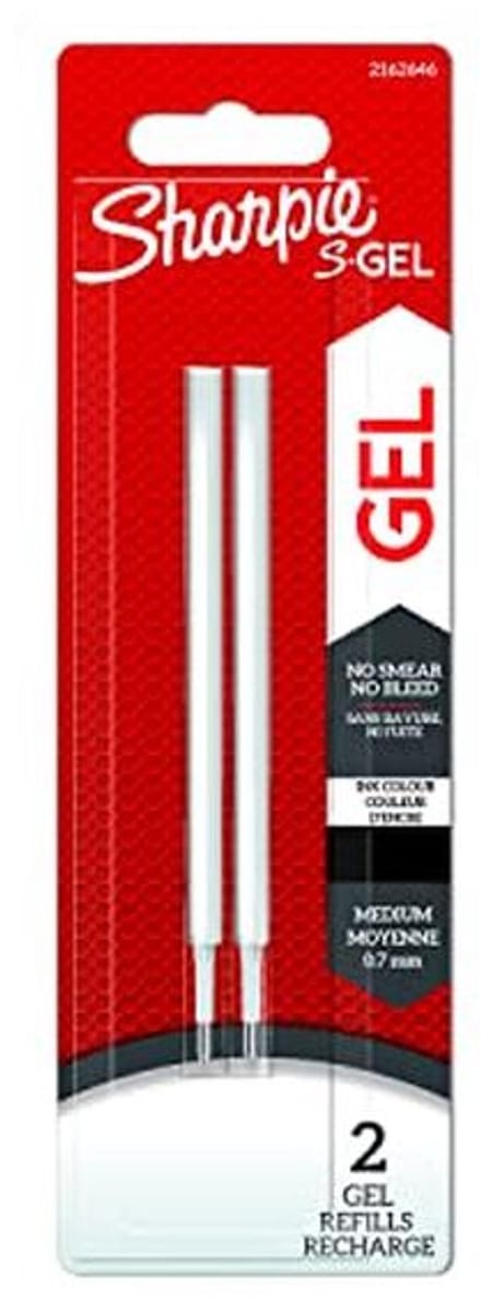 Gelpen navulvullingen 0,7 mm zwart - 2-delig