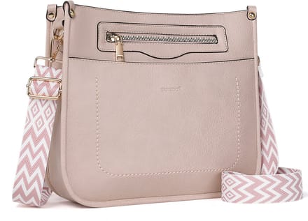 TAN.TOMI Dames Schoudertas – Middelgrote Crossbodytas / Multi Pochette Handtas met Verstelbare Brede Schouderriem - Roze