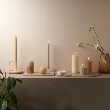 Bolsius - Rustiek stompkaars - Fading metallic - 80/68 - 1 Stuk - Oat Beige + Copper