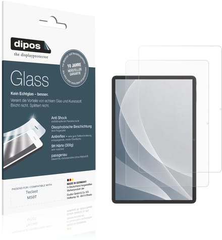 dipos – 2x Matte Pantserfolie geschikt voor Teclast M50T | 9H Screenprotector