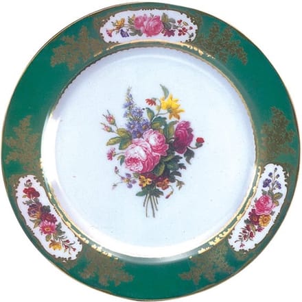 Bord metaal Sevres groen Ø26cm