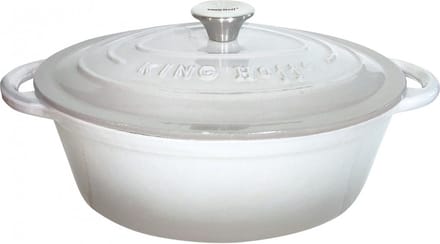 Kinghoff 1613 - gietijzeren braadpan - ovaal - 33cm - 6,2L - Grijs - emaille