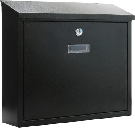 Metalen brievenbus voor brieven en post - Zwart 350x90x320mm
