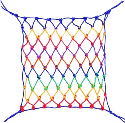 Klimnet voor kinderen - Veiligheidstouw - Buiten spelen - Stevig geweven nylon - 2 x 3 meter - Veelkleurig