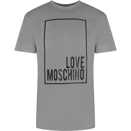 Love Moschino Heren Box Logo T-shirt (Grijs)