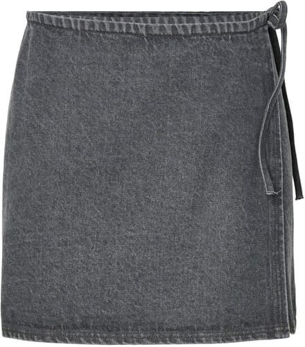 Pieces Minirok PCFLORA MW WIKKEL DENIM