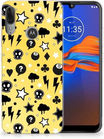 Silicone Back Case Motorola Moto E6 Plus Punk Geel