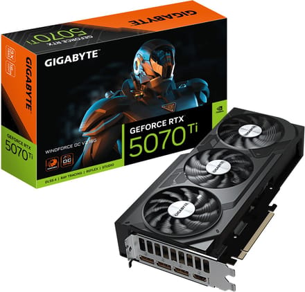 GIGABYTE GeForce RTX 5070 Ti WindForce 3 OC V2 - 16GB GDDR7 RAM - Grafische kaarten