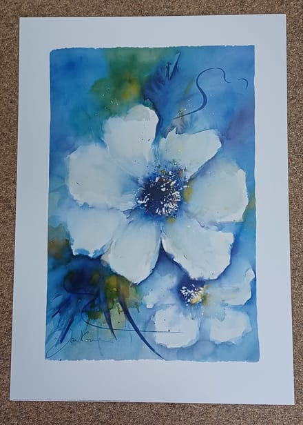 Poster Verkerke Jan Kooistra - white and blue 50 x 70 cm