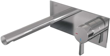 Brauer Chrome Edition Inbouw Wastafelmengkraan met Rechte Uitloop en Afdekplaat Model E1 Chroom