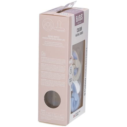 Bibs Studio Baby Blue/Dusty Blue 0-6 mnd 2 Stuks Fopspeen 11022103