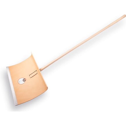 Sneeuwschuiver multiplex gebogen, 50 x 35 cm,  met  steel  130 cm