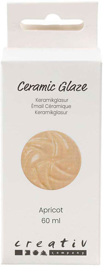 Creativ Company keramiek glazuur apricot 60ml - glanzend dekkend.