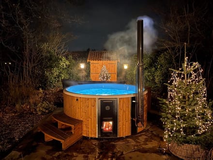 Skargards Rojal DualBurn Houtgestookte Hottub 190 cm – Geïntegreerde Houtkachel