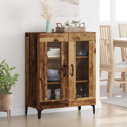 vidaXL - Dressoir - Oud - Hout - 69,5 - x - 34 - x - 90 - cm - Geengineerd - Hout - en - IJzer