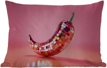 Buitenkussens - Peper - Disco - Rood - Glitter - 60x40 cm - Weerbestendig
