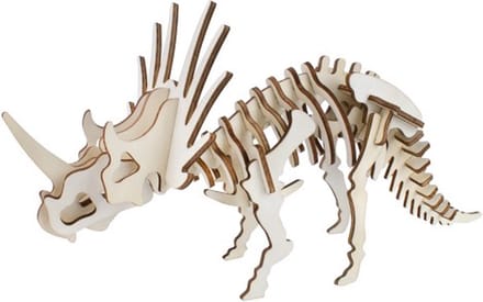 De Bouwplaats Houten Bouwpakket 3D Puzzel Triceratops Dinosaurus - 36 onderdelen