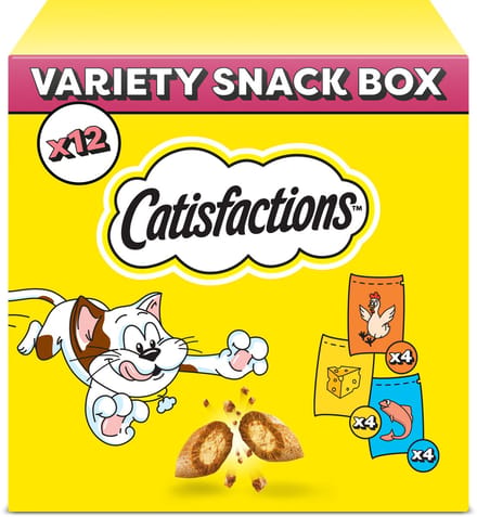 Catisfactions Kattensnacks - Variety Snack Box - Kip & Kaas & Zalm - 12x60g