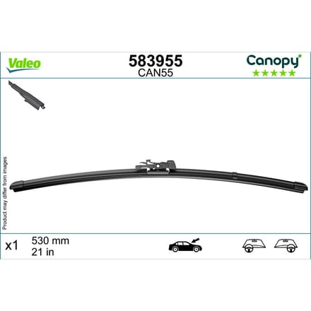Wisserblad VALEO Canopy 583955, 530mm, Voor, 1 Stuk