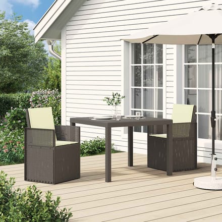 vidaXL - Tuinstoelen - 2 - st - Lichtgrijs - en - Crème - PP