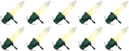 OE Lightning Reserve Kerstlampjes - 10 stuks - Groene Insteek Fitting - 2.5V/0.425W - Warm Wit Licht